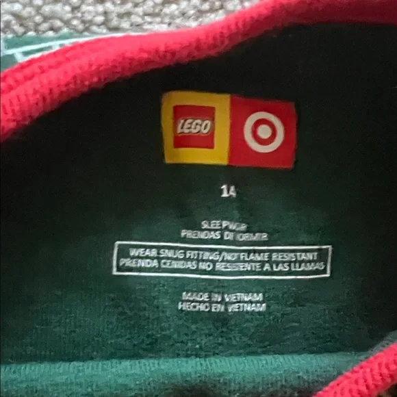 Cozy Lego Green and Red Kids Pajamas - Picture 2 of 5